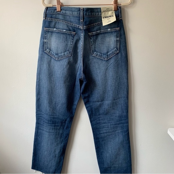 L'AGENCE Adele High-Rise Cropped Stovepipe Jeans Sz 26 - Picture 7 of 10